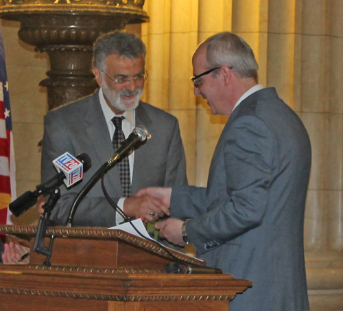 Mayor Frank Jackson and Slovenian Consul General Andrej Gregor Rode